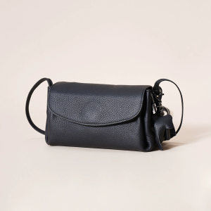 Black Genuine leather messenger bag women's bag high-end fashion mini exquisite first layer cowhide small bag