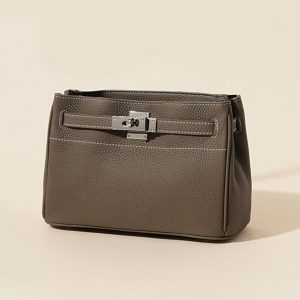 Brown Cowhide high-grade retro lock underarm bag genuine leather shoulder bag handbag messenger bag