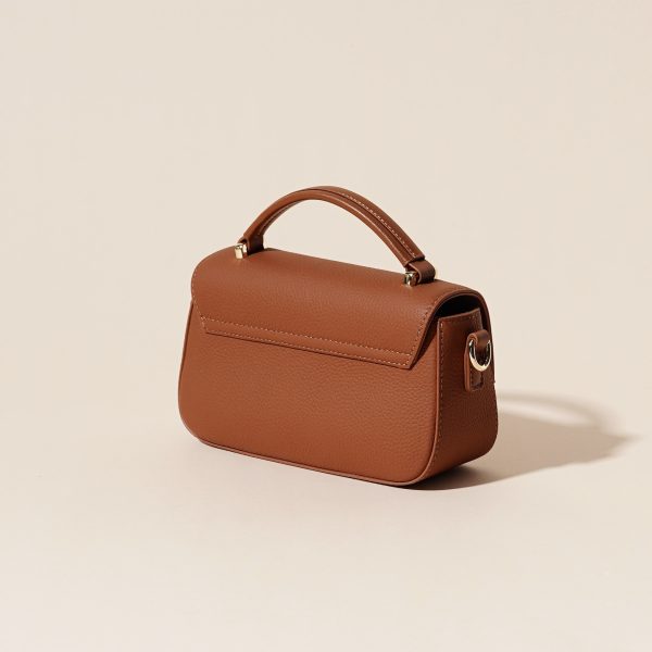 Orange Cowhide genuine leather women's bag versatile popular retro high-end shoulder crossbody handbag - Image 3