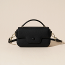 Black Cowhide genuine leather women's bag versatile popular retro high-end shoulder crossbody handbag