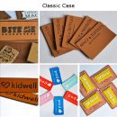Bag text logo custom leather hot stamping leather embossing